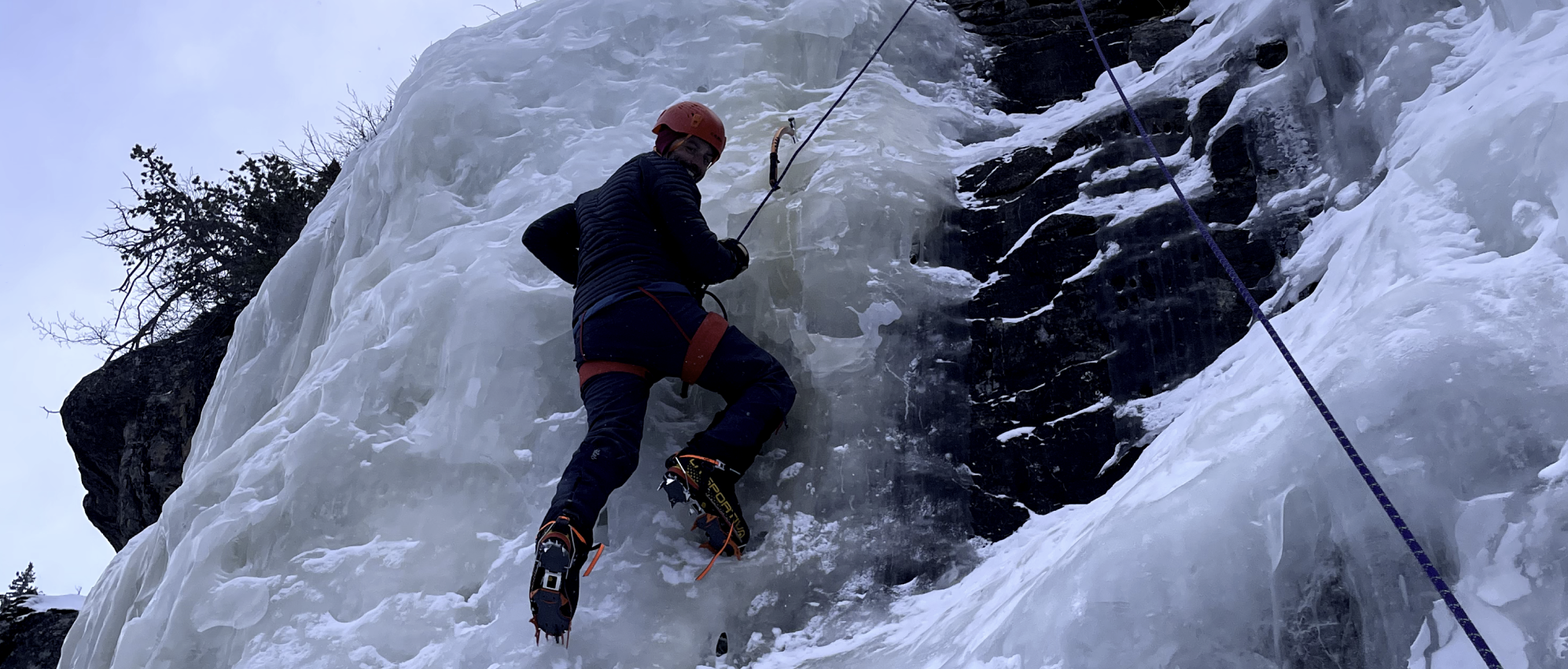 Kris Davis ice climbing